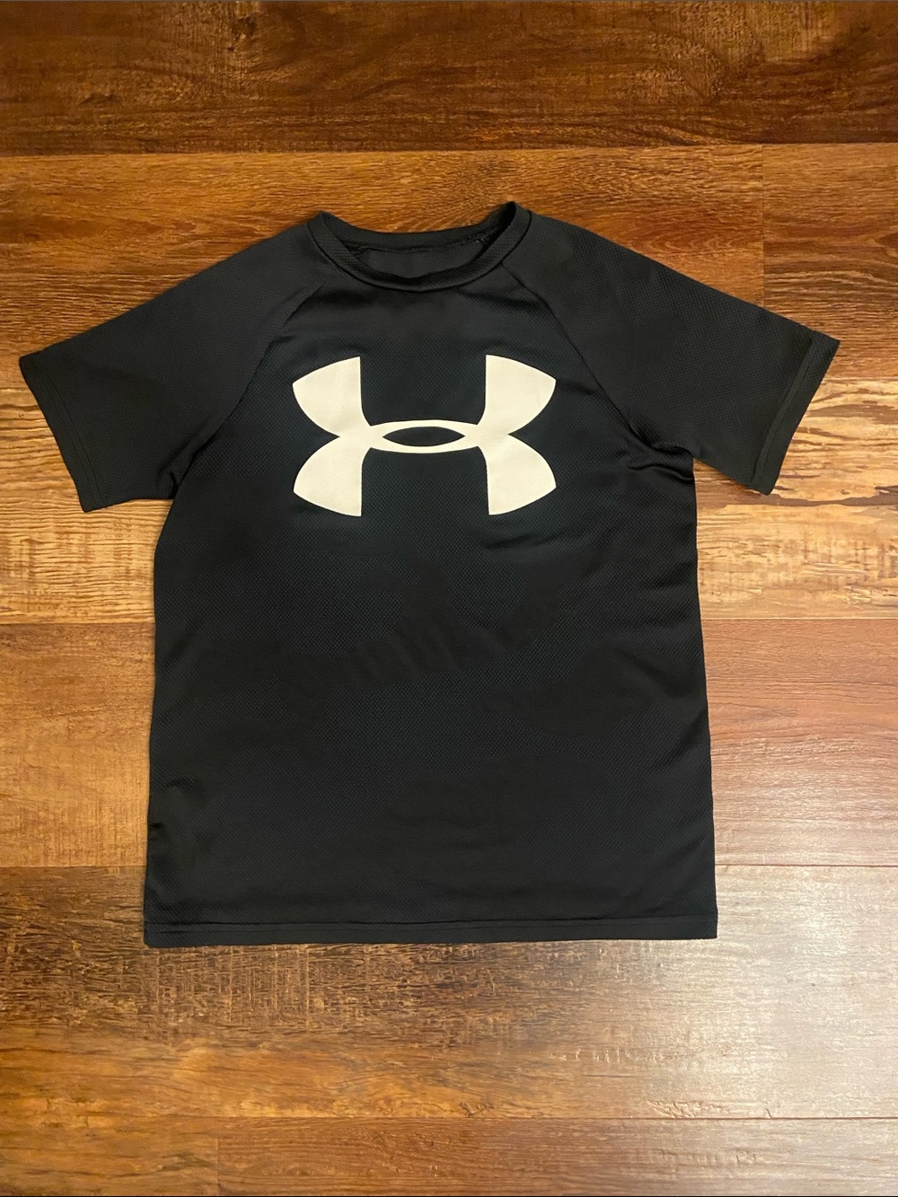 Under Armour Black Tee with White Logo - Kids